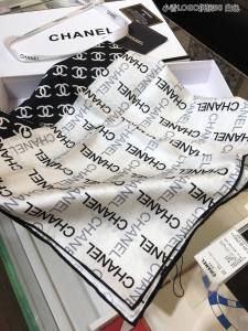 Luxury Womens Scarf Chanel Allover CC Logo Silk Scarf White 90x90CM A151PP180 AA149575