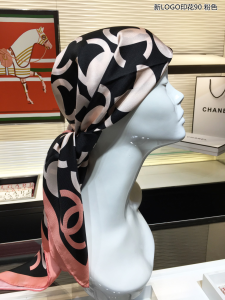 Luxury Womens Scarf Chanel CC Twill Silk Scarf Pink 90x90CM A151PP210 AA149544