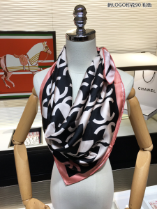 Luxury Womens Scarf Chanel CC Twill Silk Scarf Pink 90x90CM A151PP210 AA149544