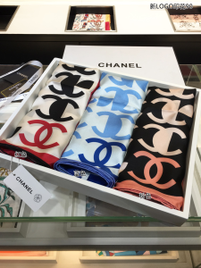 Luxury Womens Scarf Chanel CC Twill Silk Scarf Red 90x90CM A151PP210 AA149546