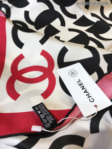 Luxury Womens Scarf Chanel CC Twill Silk Scarf Red 90x90CM A151PP210 AA149546
