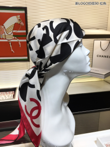 Luxury Womens Scarf Chanel CC Twill Silk Scarf Red 90x90CM A151PP210 AA149546