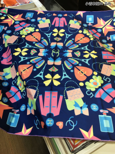 Chanel My Wardrobe Silk Scarf Blue 