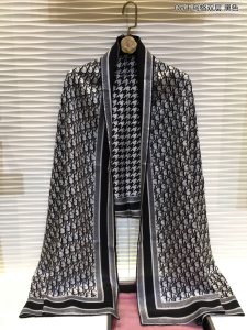 Dior Oblique Cashmere Silk Scarf Black 