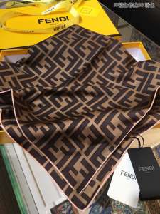 Luxury Womens Scarf Fendi FF Jacquard Silk Scarf Pink 90x90CM A151PP195 AA149566
