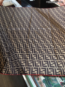 Fendi FF Jacquard Silk Scarf Red 