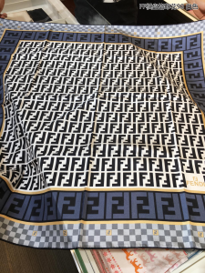 Fendi FF Logo Cashmere Silk Scarf White 