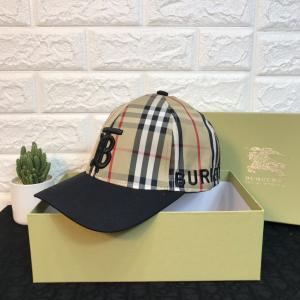 Burberry Vintage Hose Check Canvas Baseball Cap Hats 