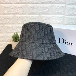 Luxury Womens Hats Dior Oblique Jacquard Bucket Cap Hats Black A190PP90 AA149936