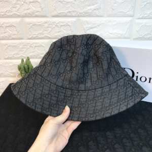 Luxury Womens Hats Dior Oblique Jacquard Bucket Cap Hats Black A190PP90 AA149936