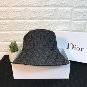 Luxury Womens Hats Dior Oblique Jacquard Bucket Cap Hats Black A190PP90 AA149936