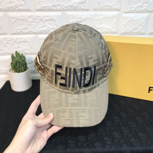 Luxury Womens Hats Fendi FF Jacquard Logo Baseball Cap Hats Beige A190PP90 AA149921