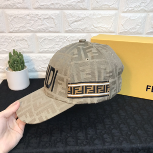 Luxury Womens Hats Fendi FF Jacquard Logo Baseball Cap Hats Beige A190PP90 AA149921