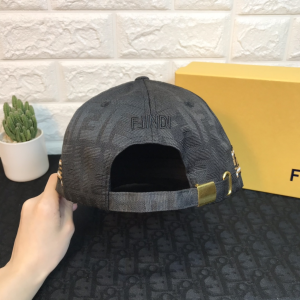 Luxury Womens Hats Fendi FF Jacquard Logo Baseball Cap Hats Black A190PP90 AA149922