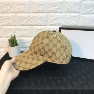 Gucci GG Canvas Baseball Cap Hats Beige 