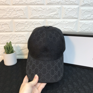 Luxury Womens Hats Gucci GG Canvas Baseball Cap Hats Black A190PP100 AA149944