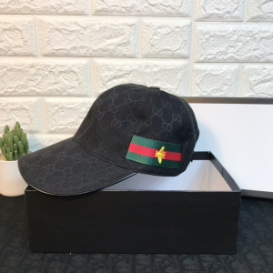 Luxury Womens Hats Gucci GG Canvas Web Bee Baseball Cap Hats Black A190PP100 AA149941