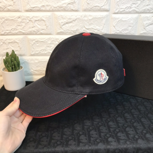 Moncler Logo Patch Baseball Cap Hats Black 