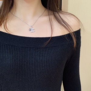 Luxury Womens Jewelry Chanel Crystals Double C Pendant Necklace A205PP220 AA150072