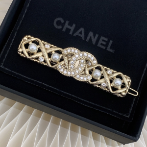Chanel Diamond CC Logo Gold Hair Accessory 