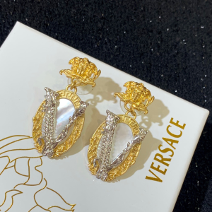 Versace Crystal Embellished Virtus Earrings 