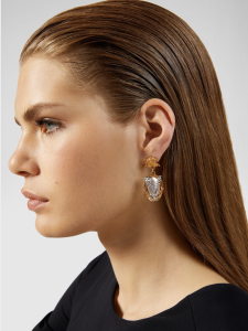 Luxury Womens Jewelry Versace Crystal Embellished Virtus Earrings A205PP170 AA150076