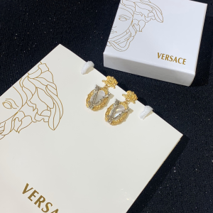 Luxury Womens Jewelry Versace Crystal Embellished Virtus Earrings A205PP170 AA150076