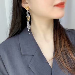 Luxury Womens Jewelry Versace Medusa Fringed Earrings A205PP190 AA150078