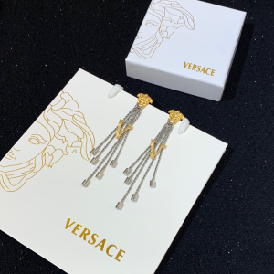 Luxury Womens Jewelry Versace Medusa Fringed Earrings A205PP190 AA150078