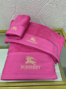 Burberry Logo Embroidery Cotton Burberry Bathroom Bath Towel 3 Sets Rose Burberry Logo Embroidery Cotton Burberry Bathroom Bath Towel 3 Sets Rose