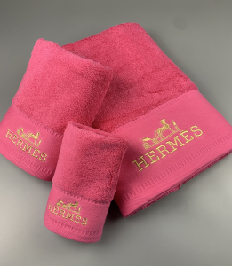 Hermes Logo Embroidery Cotton Hermes Bathroom Bath Towel 3 Sets Rose Hermes Logo Embroidery Cotton Hermes Bathroom Bath Towel 3 Sets Rose
