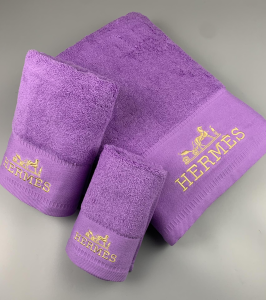 Hermes Logo Embroidery Cotton Hermes Bathroom Bath Towel 3 Sets Sky Purple Hermes Logo Embroidery Cotton Hermes Bathroom Bath Towel 3 Sets Sky Purple