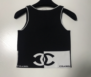 Luxury Womens Clothing Chanel CC Logo Cotton Tank Top Black SML SML A29PP280 AA150193
