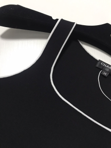 Luxury Womens Clothing Chanel CC Logo Cotton Tank Top Black SML SML A29PP280 AA150193