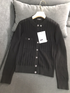 Chanel CC Logo Knitwear Cardigan Black 
