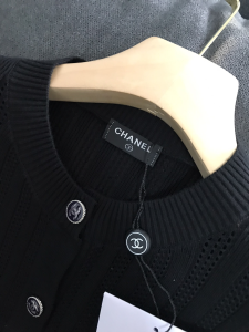 Luxury Womens Clothing Chanel CC Logo Knitwear Cardigan Black SML A29PP480 AA150197