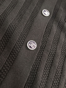 Luxury Womens Clothing Chanel CC Logo Knitwear Cardigan Black SML A29PP480 AA150197