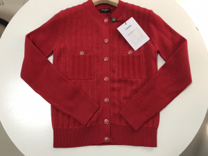 Chanel CC Logo Knitwear Cardigan Red 