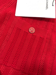 Luxury Womens Clothing Chanel CC Logo Knitwear Cardigan Red SML A29PP480 AA150196
