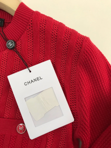 Luxury Womens Clothing Chanel CC Logo Knitwear Cardigan Red SML A29PP480 AA150196