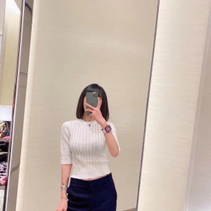 Luxury Womens Clothing Chanel CC Logo Knitwear Tops White SML A29PP480 AA150195