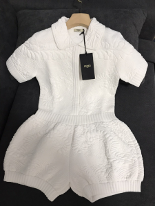 Fendi White Knit Romper 