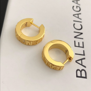 Balenciaga Gold Logo Stud Earrings 