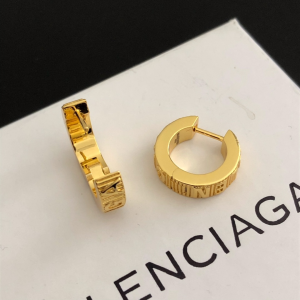 Luxury Womens Jewelry Balenciaga Gold Logo Stud Earrings A39PP115 AA150203
