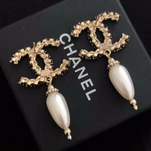 Luxury Womens Jewelry Chanel Cyrstals CC Logo Drop Earrings A39PP150 AA150211