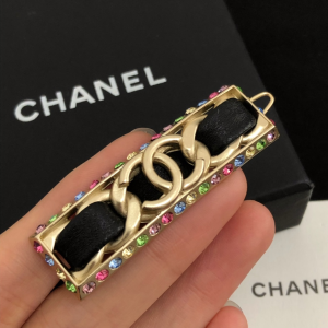 Chanel Gold CC Logo Leather Hair Accessory 