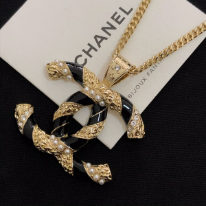 Chanel Gold CC Logo Pendant Necklace 
