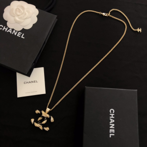 Luxury Womens Jewelry Chanel Gold CC Logo Pendant Necklace A39PP150 AA150209
