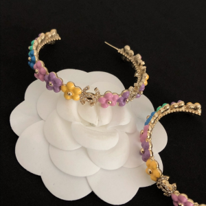 Luxury Womens Jewelry Chanel Multicolor Flowers Earrings A39PP175 AA150206