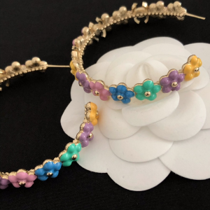 Luxury Womens Jewelry Chanel Multicolor Flowers Earrings A39PP175 AA150206